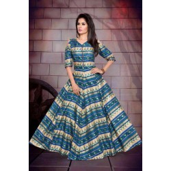 Multi color Taffeta silk gown